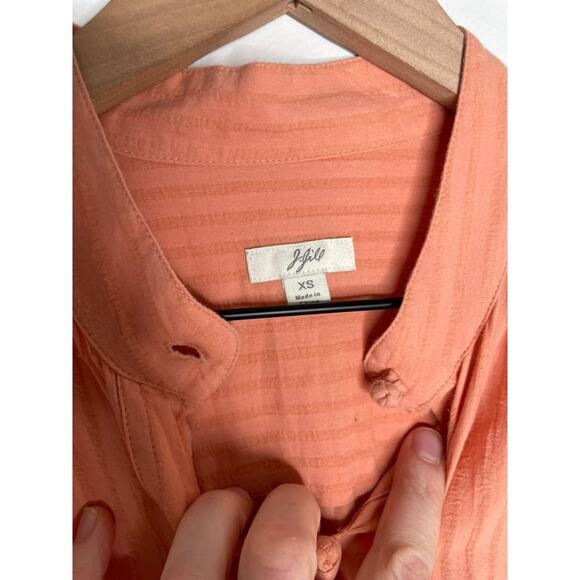 J. Jill Tunic Top XS Orange Button Up Modest Long Sleeve Minimalist - Picture 7 of 8